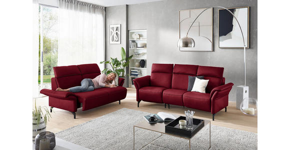 2-SITZER-SOFA  in Mikrofaser Rot  - Rot/Schwarz, KONVENTIONELL, Textil/Metall (178/103/95cm) - Dieter Knoll