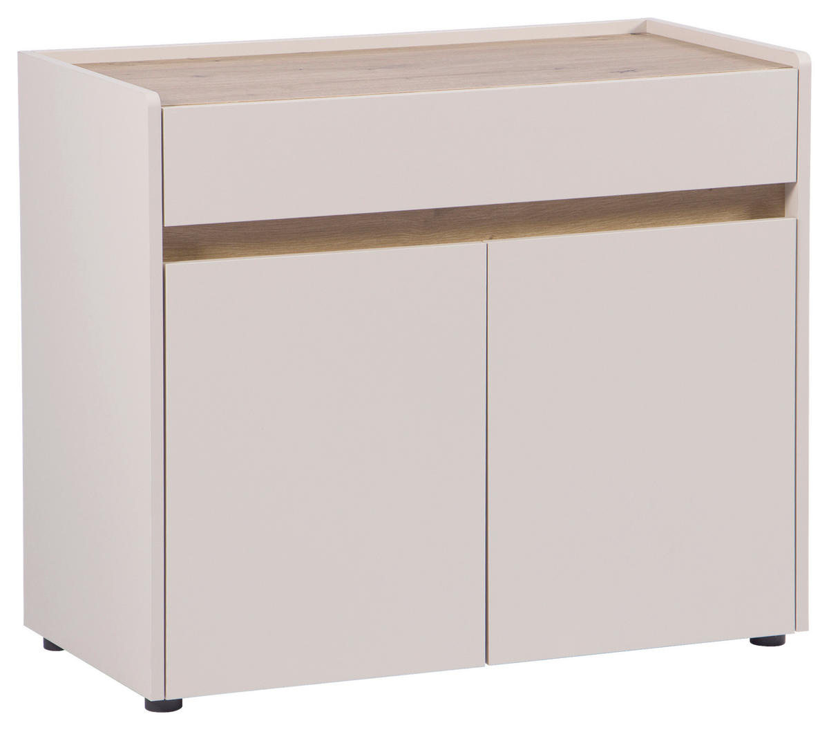 KOMMODE 80/68/40 cm 1 Schublade(n)  - Kaschmir/Schwarz, Modern, Holzwerkstoff/Kunststoff (80/68/40cm) - MID.YOU