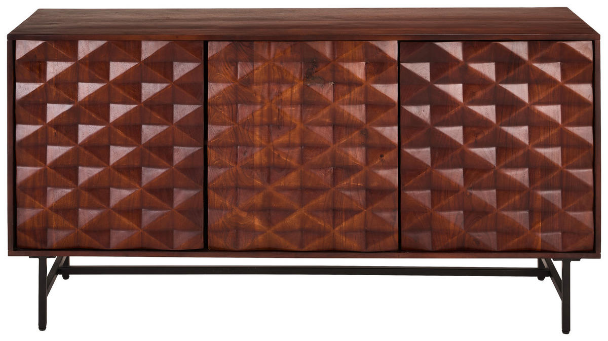 SIDEBOARD  160/80/40 cm  - Schwarz/Braun, KONVENTIONELL, Holz/Kunststoff (160/80/40cm) - Livetastic