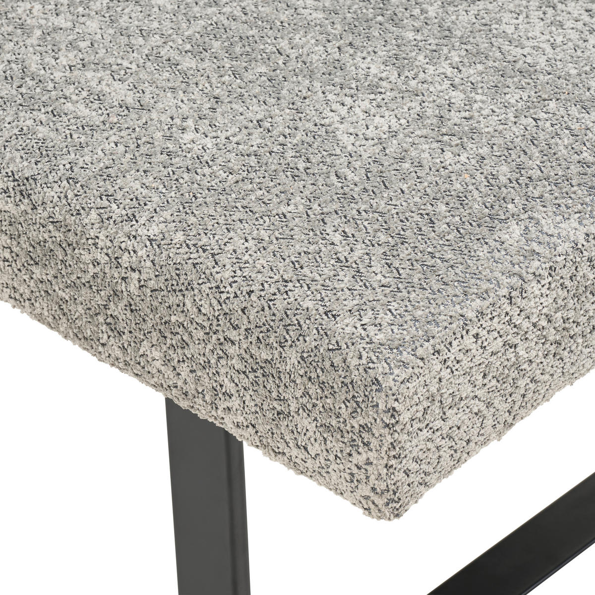 ECKBANK Metall, Textil Grau  - Schwarz/Grau, Konventionell, Textil/Metall (160/130cm) - MID.YOU