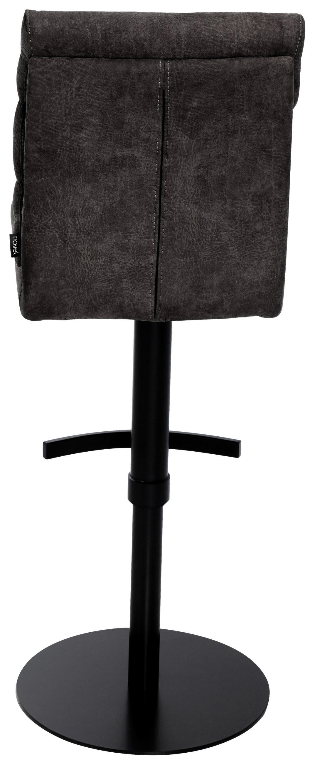 BARHOCKER Webstoff Braun Eisen Stoffauswahl, Sitzfläche 360° drehbar  - Schwarz/Braun, Design, Textil/Metall (42/90-117/58,5cm) - Novel