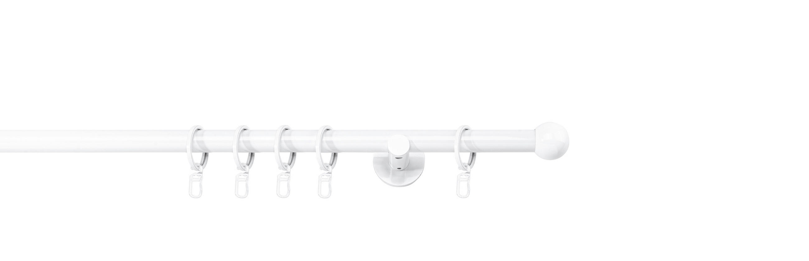 VORHANGSTANGENSET  100 cm  - Weiß, Basics, Metall (100cm)