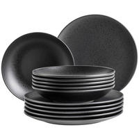 TAFELSERVICE Essential 12-teilig  - Schwarz, Trend, Keramik - Mäser