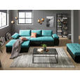 ECKSOFA  in Flachgewebe Schwarz, Türkis  175/271 cm  - Türkis/Schwarz, Design, Kunststoff/Textil (175/271cm) - Xora