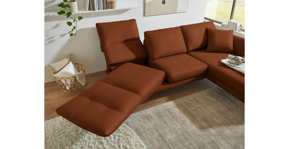 ECKSOFA  in Flachgewebe Kupferfarben  255-365/175-224 cm  - Schwarz/Kupferfarben, Design, Textil/Metall (255-365/175-224cm) - Dieter Knoll