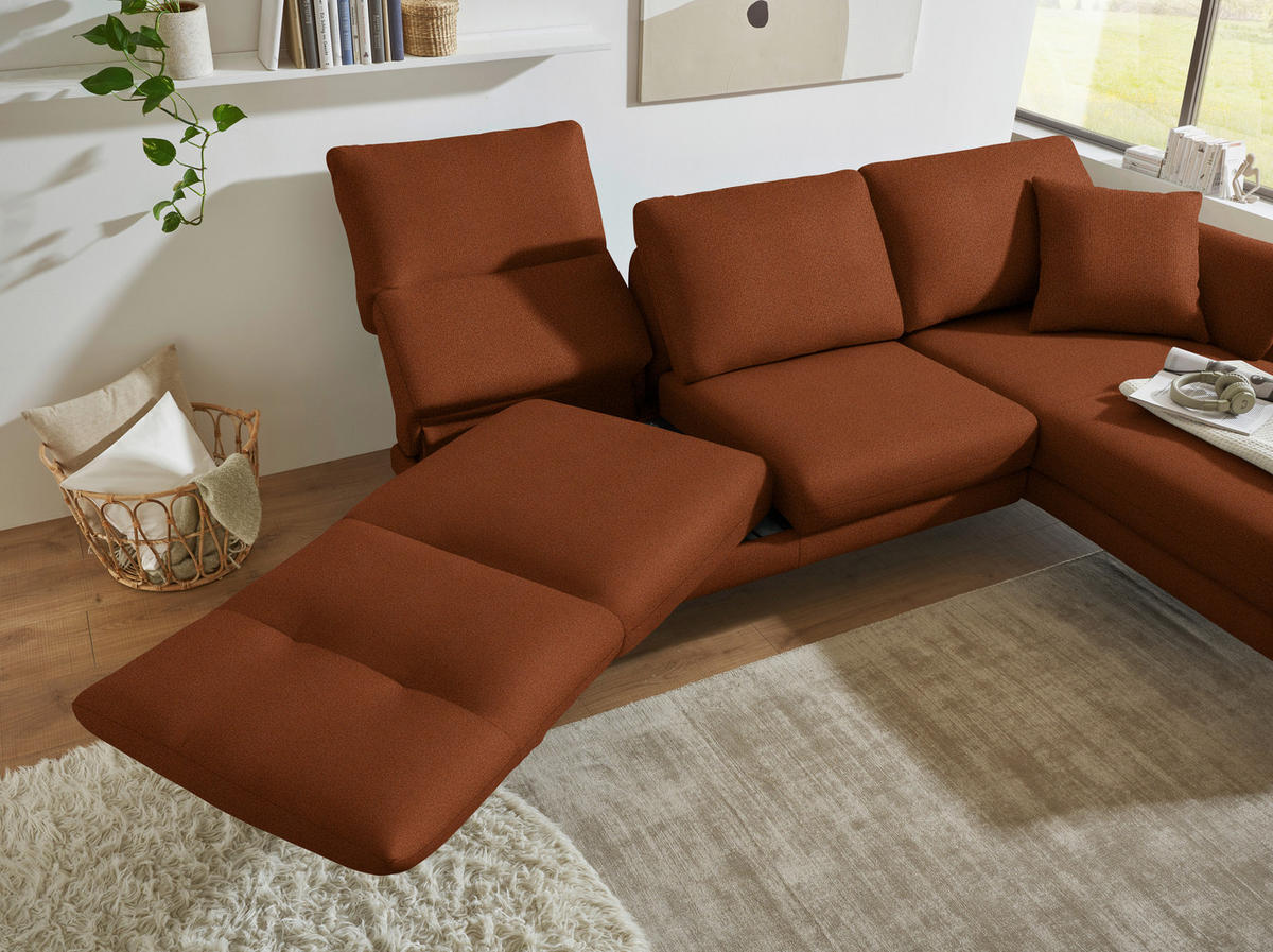 ECKSOFA  in Flachgewebe Kupferfarben  255-365/175-224 cm  - Schwarz/Kupferfarben, Design, Textil/Metall (255-365/175-224cm) - Dieter Knoll