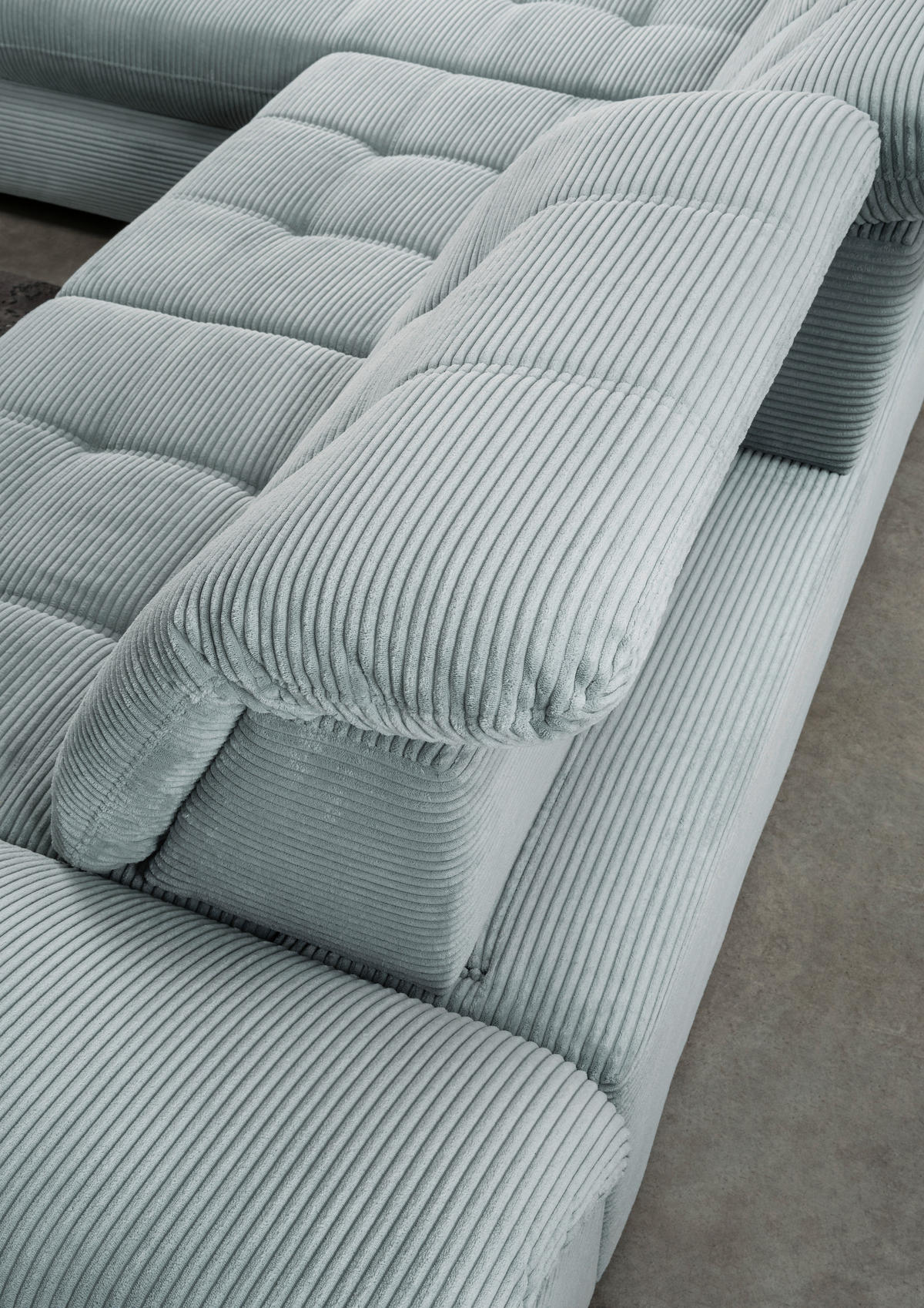 ECKSCHLAFSOFA in Cord Hellblau  - Schwarz/Hellblau, Modern, Textil/Metall (189/273cm) - Livetastic