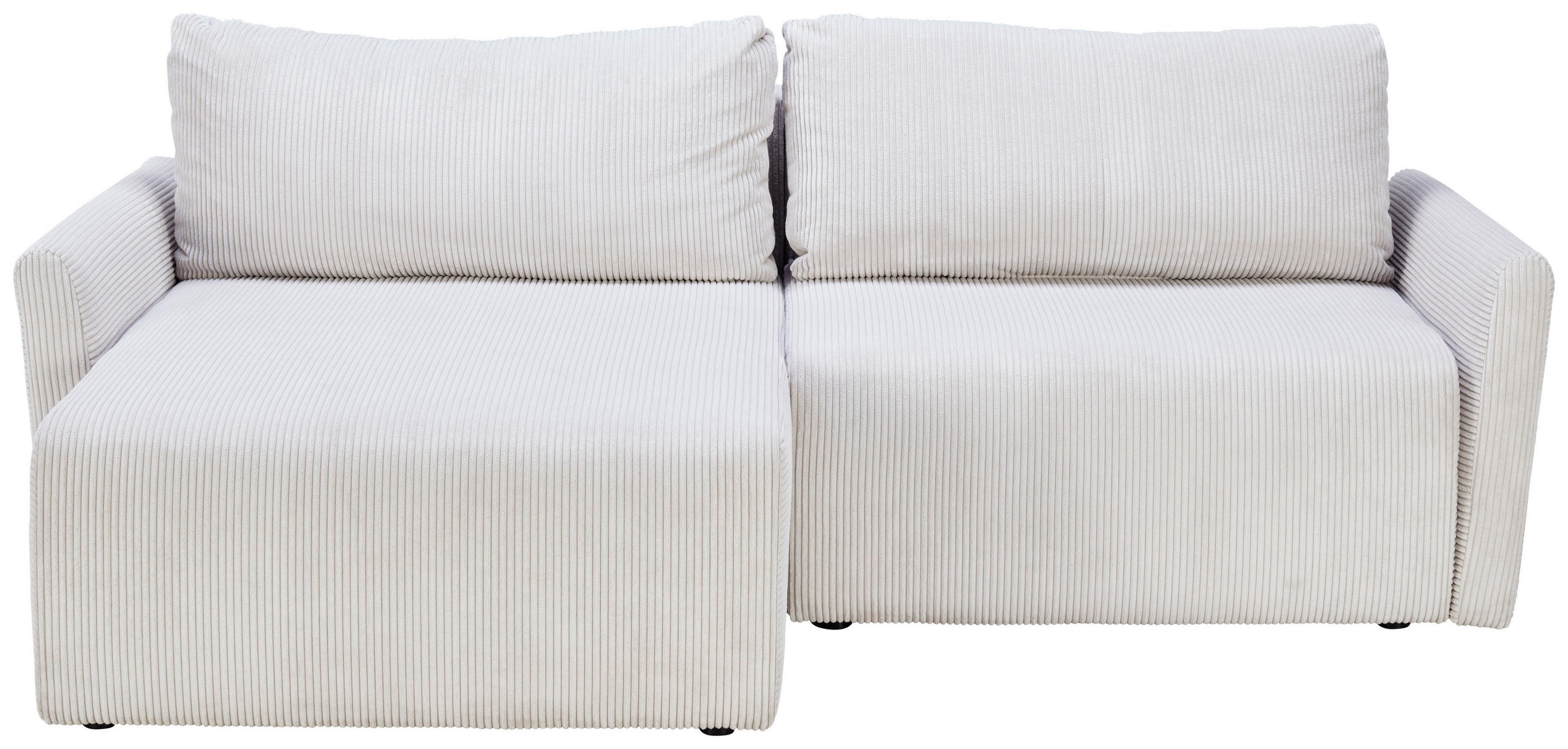 ECKSOFA Weiß Cord  - Schwarz/Weiß, KONVENTIONELL, Kunststoff/Textil (228/146cm) - MID.YOU