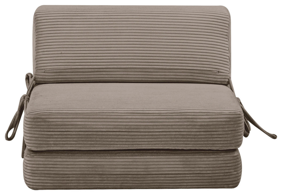 SCHLAFSESSEL Cord Braun    - Braun, Design, Textil/Metall (75/58/80cm) - Livetastic