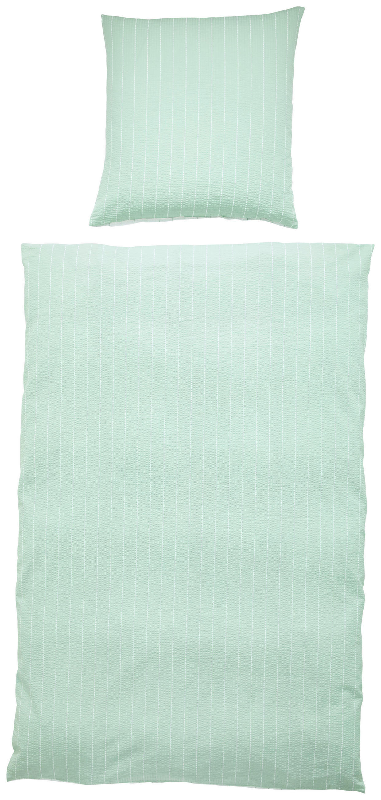 BETTWÄSCHE Seersucker 135/200 cm  - Weiß/Grün, Basics, Textil (135/200cm) - Janine