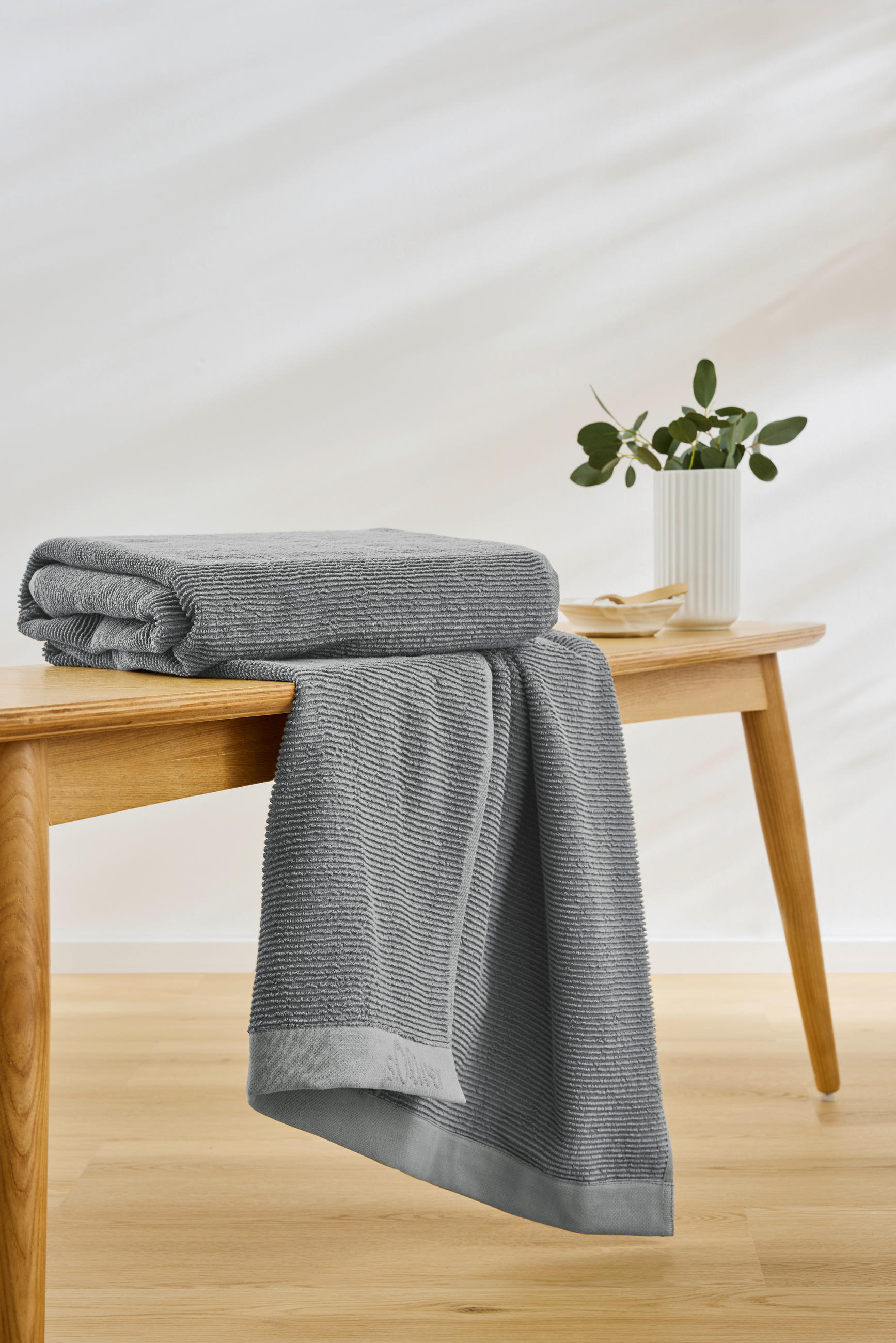 SAUNATUCH s.Oliver Grau  - Grau, Trend, Textil (80/200cm) - S. Oliver