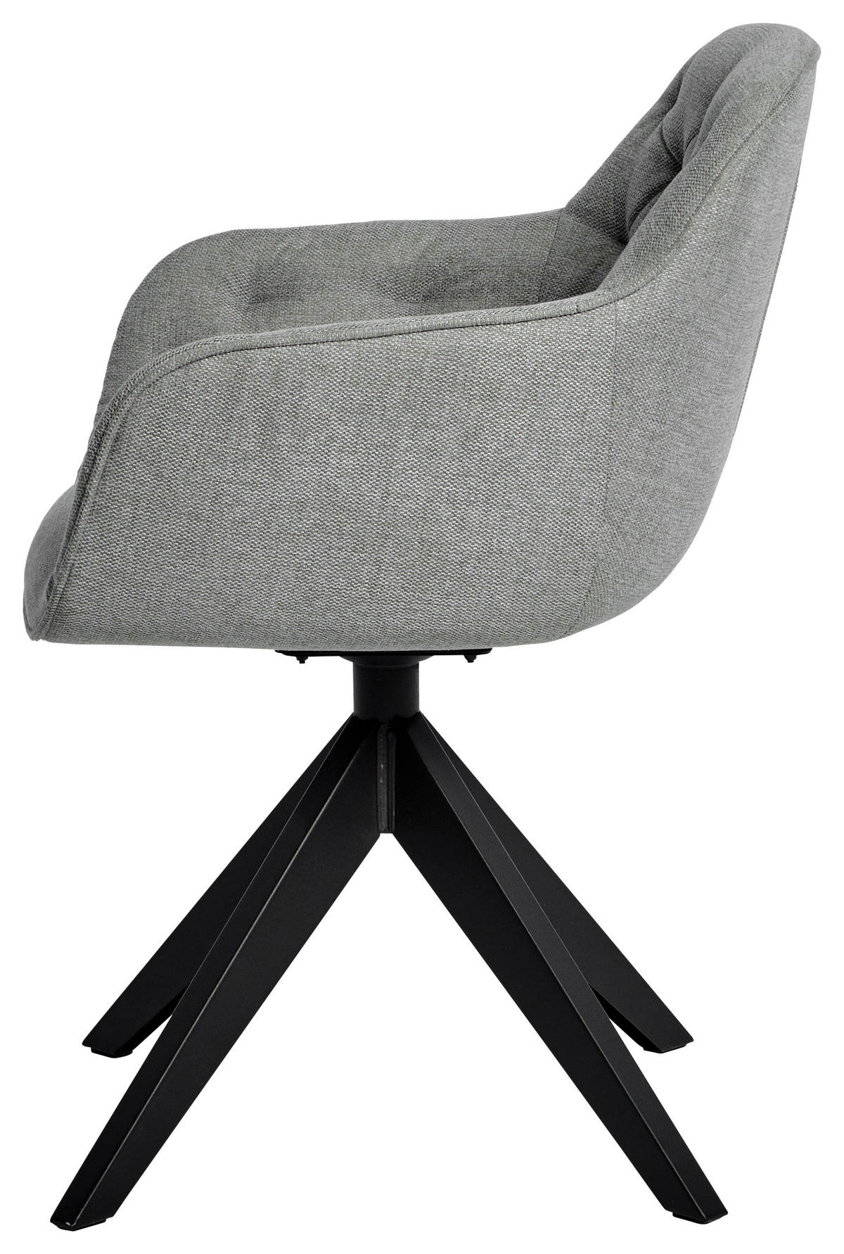 ARMLEHNSTUHL  in Stahl Webstoff  - Hellgrau/Schwarz, Modern, Kunststoff/Textil (57,5/59,5/80,5cm) - Livetastic