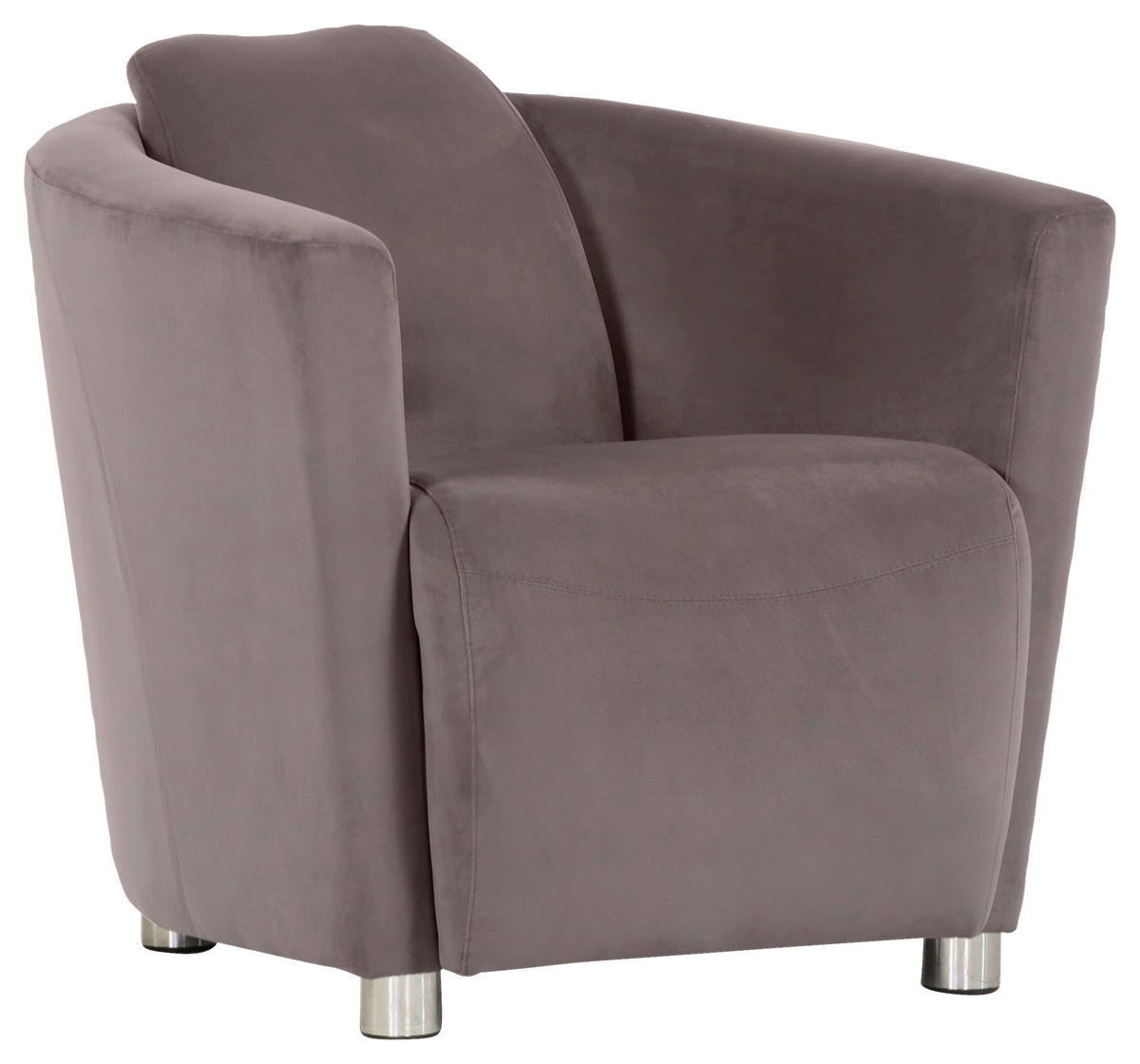 COCKTAILSESSEL Mikrofaser Hellgrau    - Chromfarben/Hellgrau, Design, Holzwerkstoff/Textil (72/72/85cm)