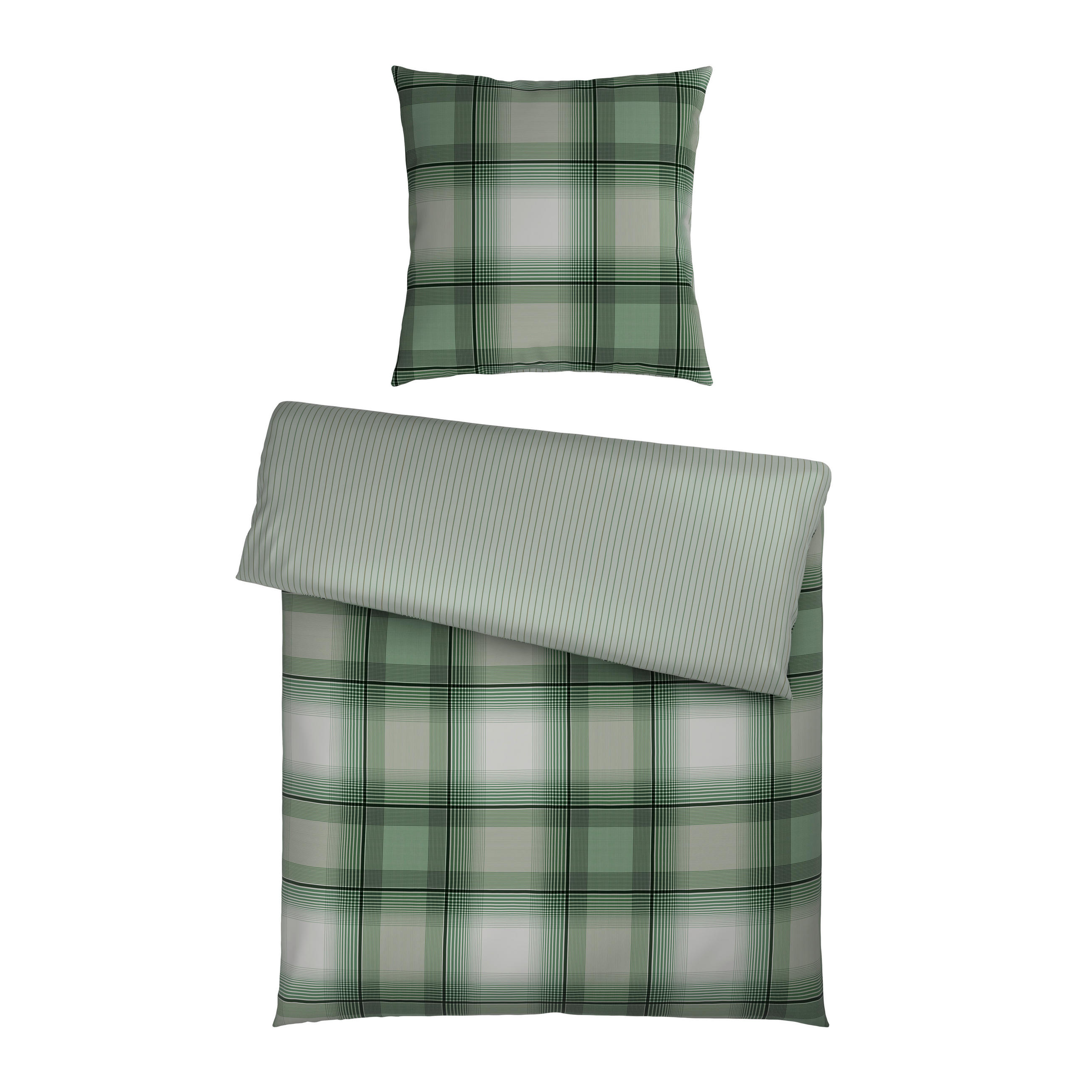 WENDEBETTWÄSCHE Satin 155/220 cm  - Grün, Textil (155/220cm) - Novel