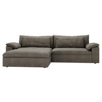 ECKSOFA  in Webstoff Graubraun  198/306 cm  - Graubraun/Schwarz, MODERN, Kunststoff/Textil (198/306cm) - Carryhome