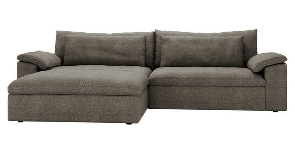 ECKSOFA  in Webstoff Graubraun  198/306 cm  - Graubraun/Schwarz, MODERN, Kunststoff/Textil (198/306cm) - Carryhome