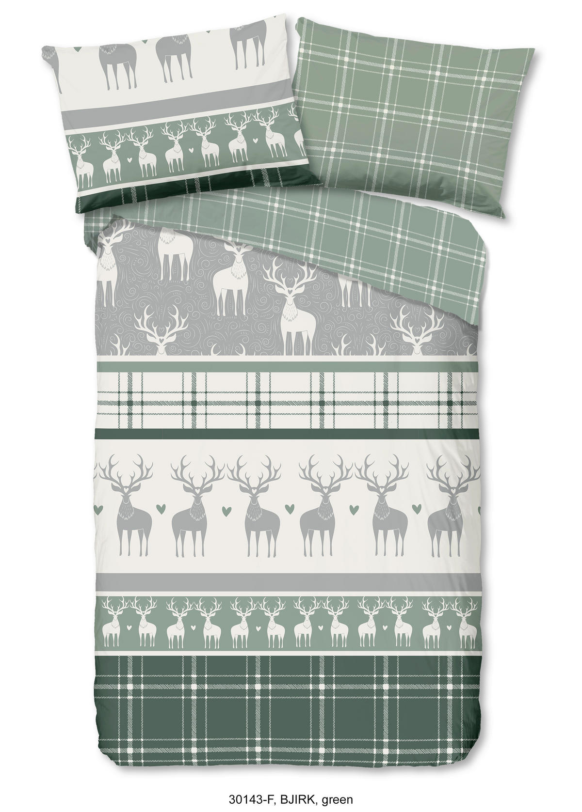 BETTWÄSCHE Good Morning Flanell, Biber 140/200 cm  - Grün, Basics, Textil (140/200cm)