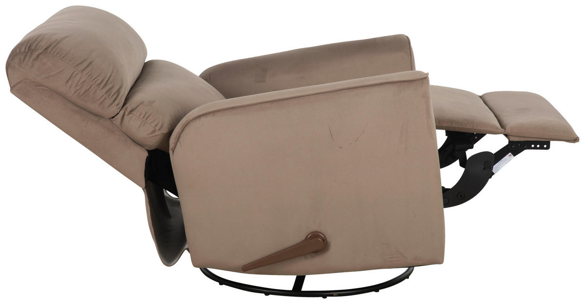 RELAXSESSEL Samt    - Taupe/Schwarz, MODERN, Textil/Metall (87.5/103.5/99cm) - P & B