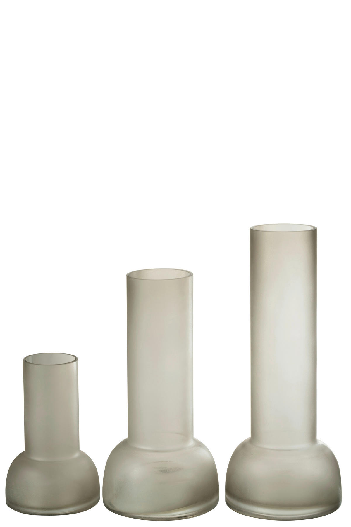 VASE  - Greige, Natur, Glas (16/16/38cm) - Ambia Home