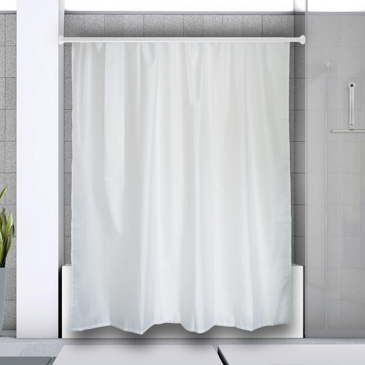 DUSCHVORHANGSTANGE DECOR 125-220 cm  - Weiß, Basics, Metall (125-220cm) - Spirella