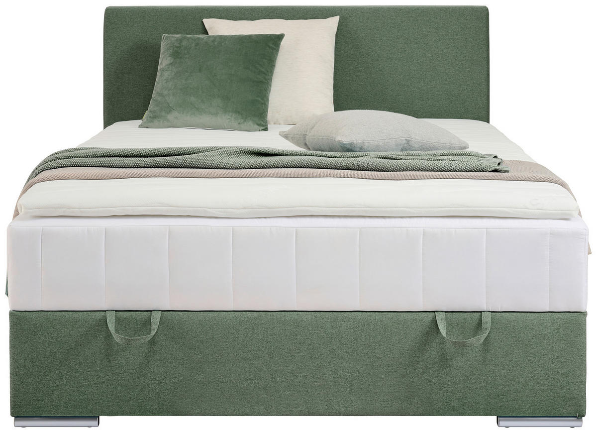 BOX KREVET BEZ OPRUGA 90/200 cm     zelena  - boja hroma/zelena, Konvencionalno, tekstil/plastika (90/200cm) - Carryhome