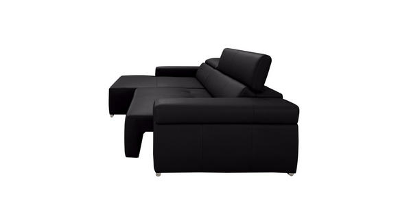 ECKSOFA DUA in Echtleder Schwarz  170/293 cm  - Chromfarben/Schwarz, Design, Leder/Metall (170/293cm) - Novel