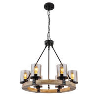 HÄNGELEUCHTE 59/98 cm  - Dunkelbraun/Schwarz, Natur, Glas/Holz (59/98cm) - Globo