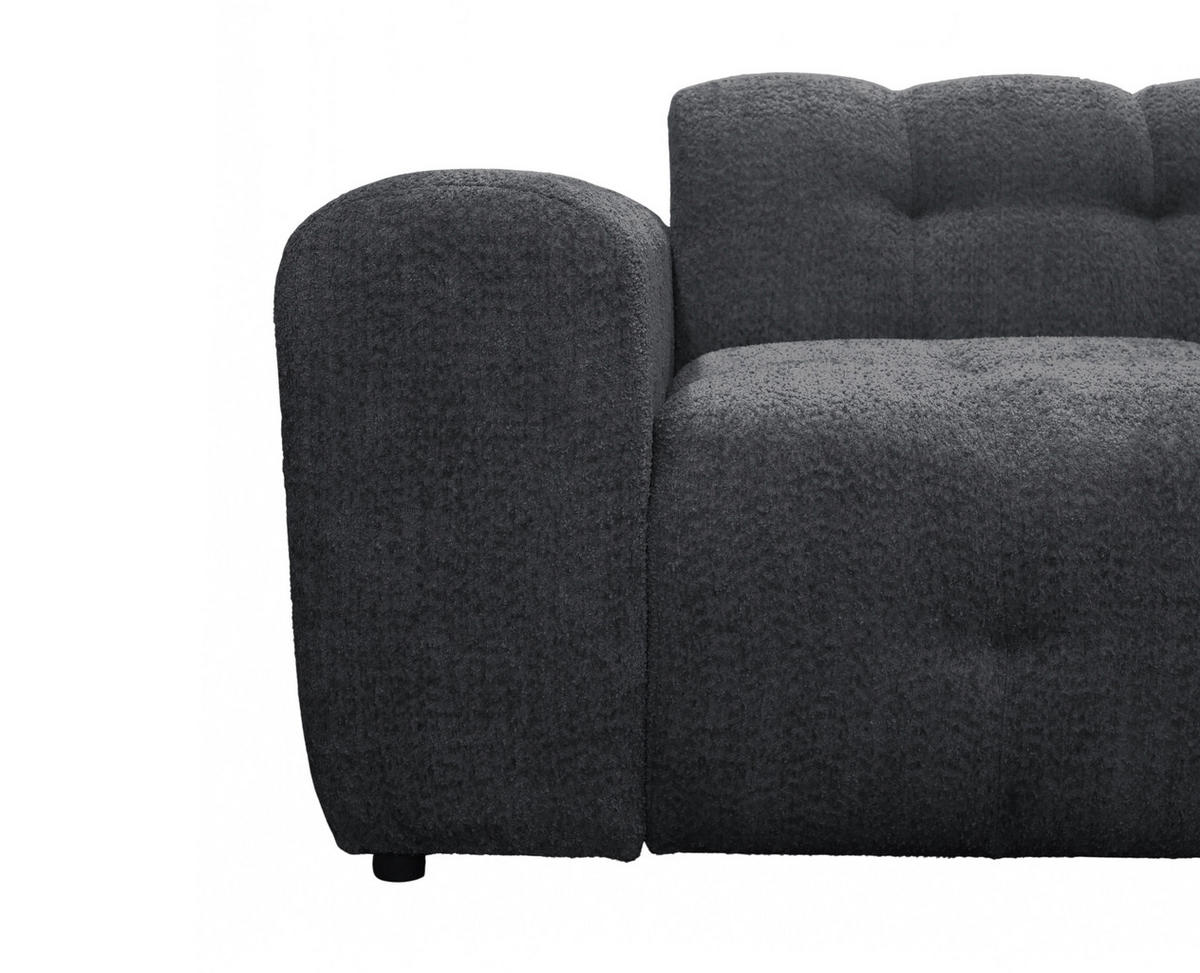 ECKSOFA RUNO in Bouclé Dunkelgrau  270/175 cm  - Dunkelgrau/Schwarz, Design, Kunststoff/Textil (270/175cm) - MID.YOU