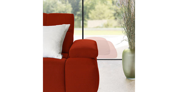 ECKSOFA in Struktur Dunkelorange  233/313 cm  - Dunkelorange/Schwarz, Design, Kunststoff/Textil (233/313cm) - Emilio Belluti