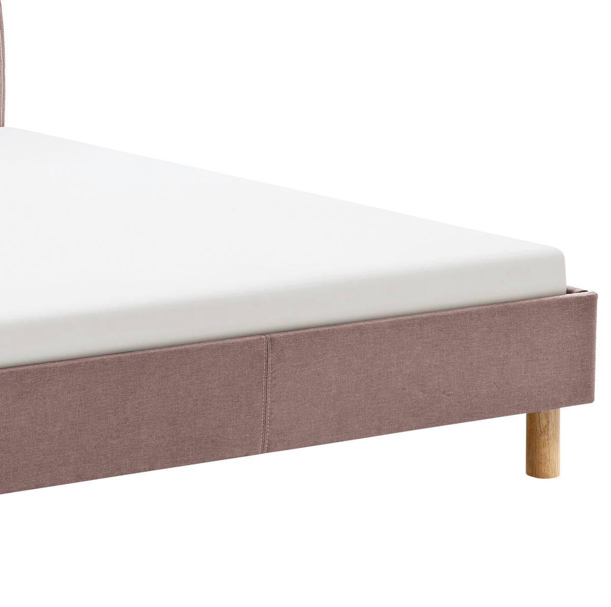 TAPECIRANI KREVET   140/200 cm   prljavo ružičasta  - boje hrasta/prljavo ružičasta, Design, tekstil/drvo (140/200cm) - Livetastic