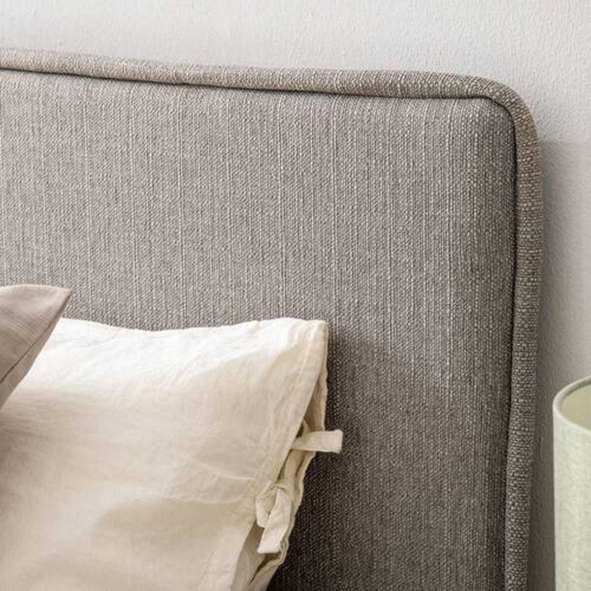 BETT 180/200 cm,  in Wildeiche, gepolstertes Kopfteil, Befestigungsmaterial,  - Wildeiche/Hellgrau, Natur, Holz (180/200cm) - home24