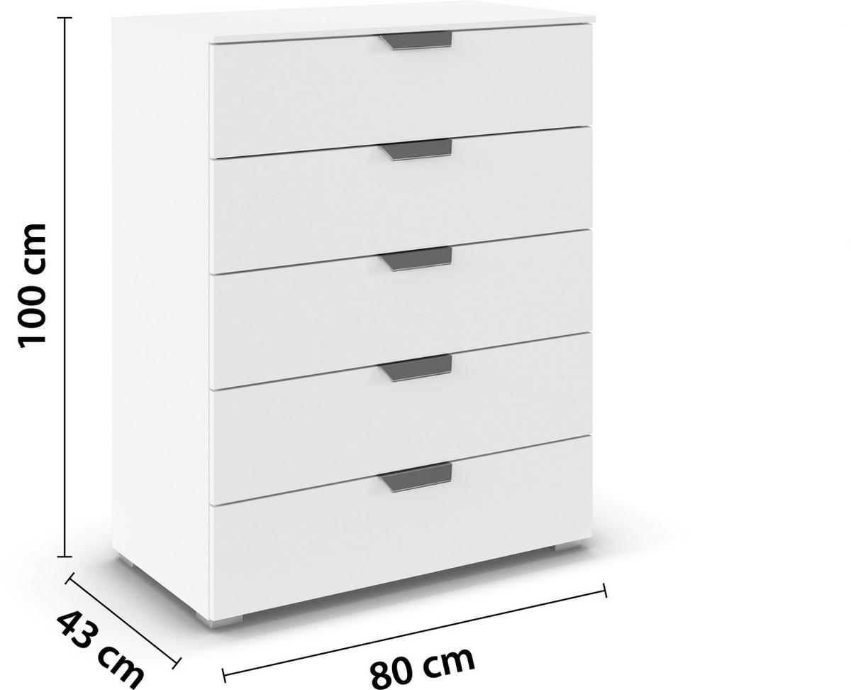 KOMMODE  in 80/100/43 cm  - Chromfarben/Weiß, Design, Holzwerkstoff/Metall (80/100/43cm) - Carryhome
