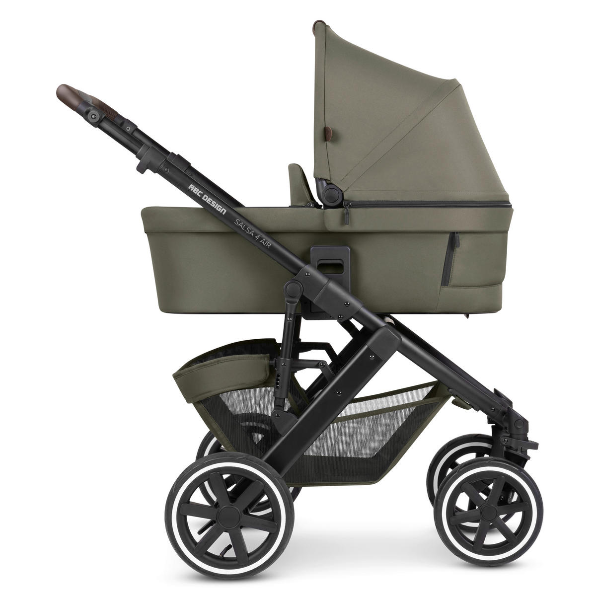 KINDERWAGENSET  Salsa 4 Air Starter Set  Wheat  - Schwarz/Olivgrün, Basics, Textil/Metall (77/35/110cm) - ABC Design