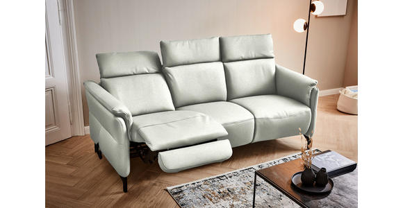 TRAPEZSOFA in Mikrofaser Hellgrau - Hellgrau/Schwarz, KONVENTIONELL, Textil/Metall (221/103/95cm) - Dieter Knoll