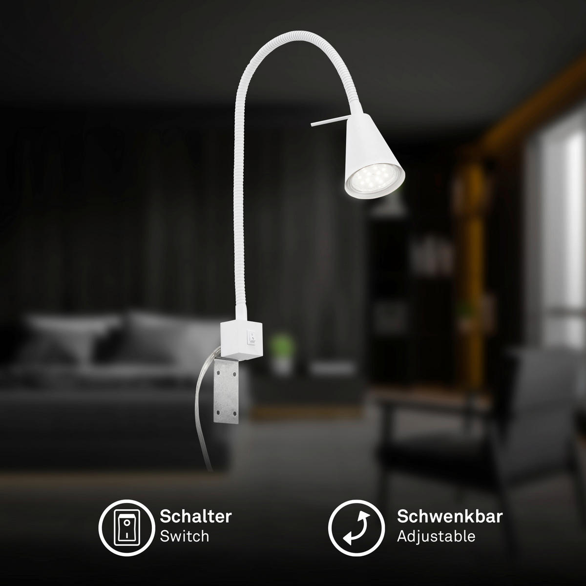 LED-WANDLEUCHTE 5,8/40,3 cm  - Weiß, Basics, Metall (5,8/40,3cm) - Briloner