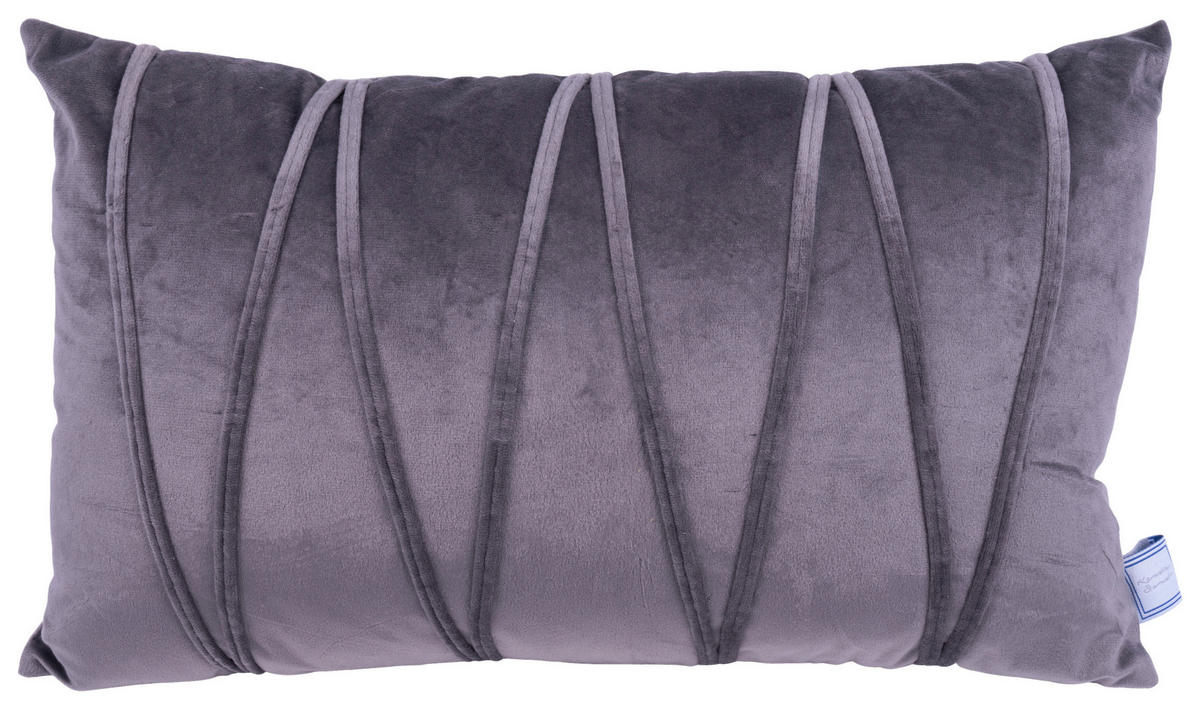 ZIERKISSENSET 2-teilig 30x45/50x45 cm  - Graphitfarben, KONVENTIONELL, Textil (30x45/50x45cm)