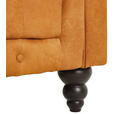 CHESTERFIELD-SOFA Currygelb Echtleder  - Currygelb/Dunkelbraun, LIFESTYLE, Leder/Holz (230/74/101cm) - Landscape