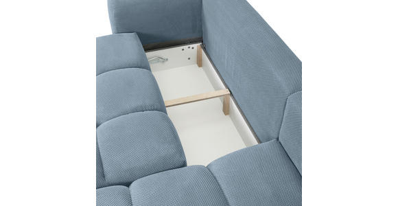 ECKSOFA Blau Flachgewebe - Blau/Schwarz, KONVENTIONELL, Kunststoff/Textil (274/174cm) - Carryhome