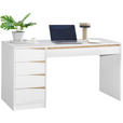 SCHREIBTISCH 140/60/76 cm Weiß, Eichefarben  - Eichefarben/Weiß, MODERN, Holzwerkstoff (140/60/76cm) - Venda