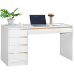 SCHREIBTISCH 140/60/76 cm Weiß, Eichefarben  - Eichefarben/Weiß, MODERN, Holzwerkstoff (140/60/76cm) - Venda