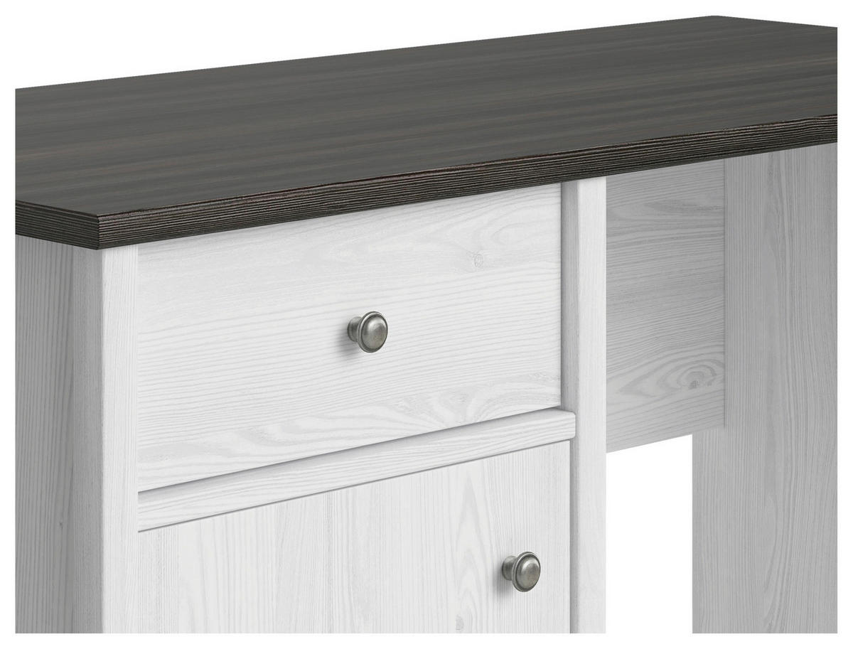 SCHREIBTISCH 120/56,5/74,5 cm  in Kieferfarben, Lärchefarben, Schwarz  - Silberfarben/Lärchefarben, Design, Holzwerkstoff/Metall (120/56,5/74,5cm)