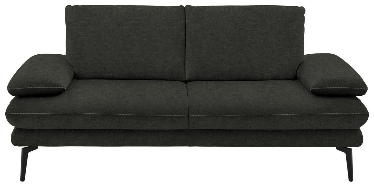 2,5-SITZER in Velours Dunkelgrau  - Dunkelgrau/Beige, Design, Textil/Metall (196/89/104cm) - Dieter Knoll
