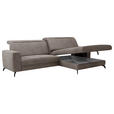 ECKSOFA inkl. Funktion Taupe Cord  - Taupe/Schwarz, KONVENTIONELL, Textil/Metall (290/178cm) - Cantus