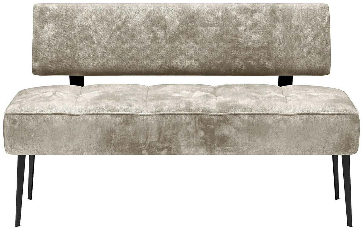 SITZBANK 162/90/65 cm Webstoff Taupe Metall  - Taupe/Schwarz, MODERN, Textil/Metall (162/90/65cm) - Welnova