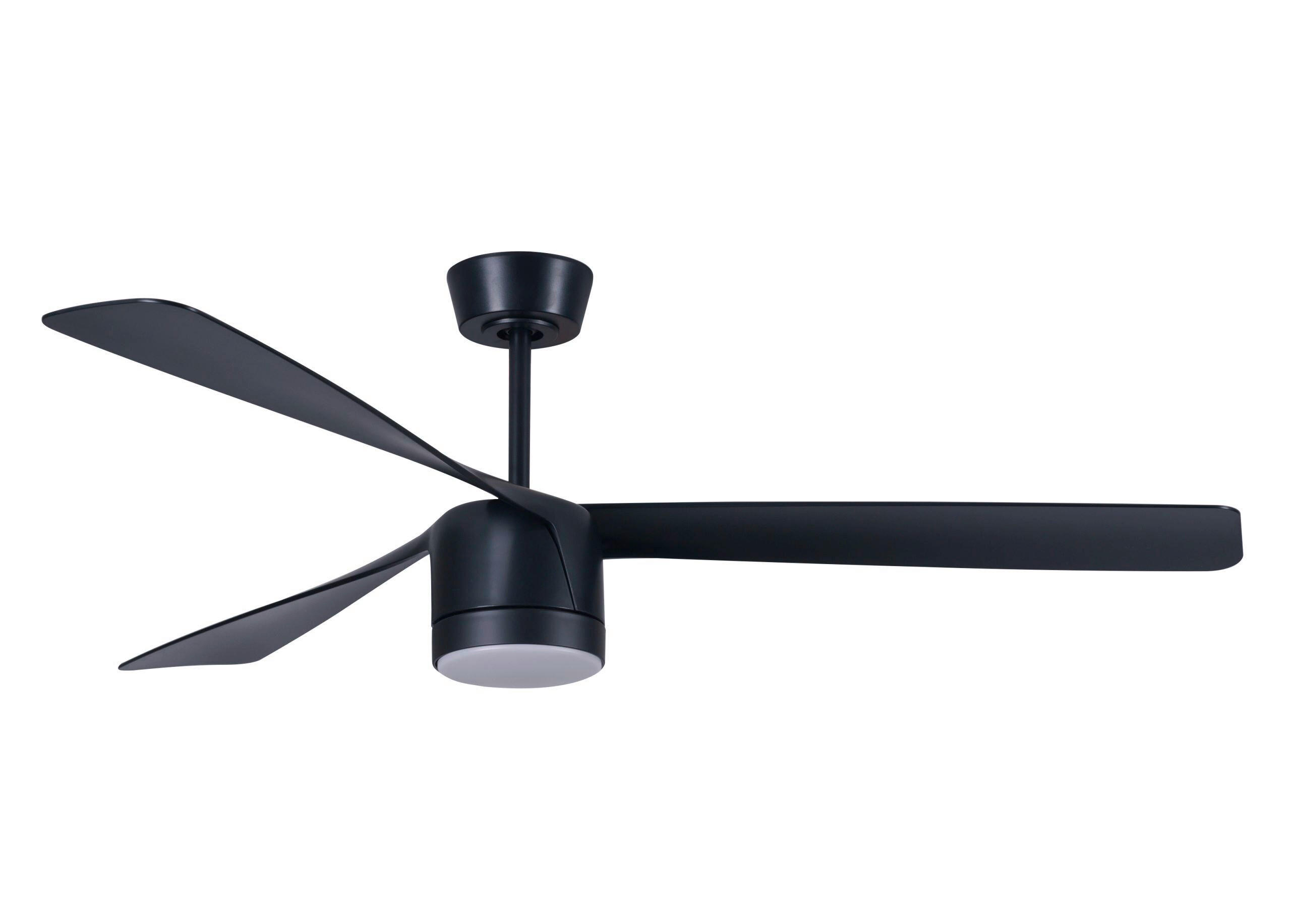 DECKENVENTILATOR   142 cm   - Schwarz, Trend, Kunststoff/Metall (142cm) - P & B