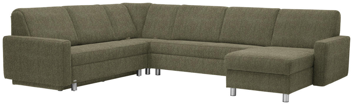 WOHNLANDSCHAFT in Chenille Olivgrün  - Alufarben/Olivgrün, KONVENTIONELL, Kunststoff/Textil (236/322/158cm) - Sedda
