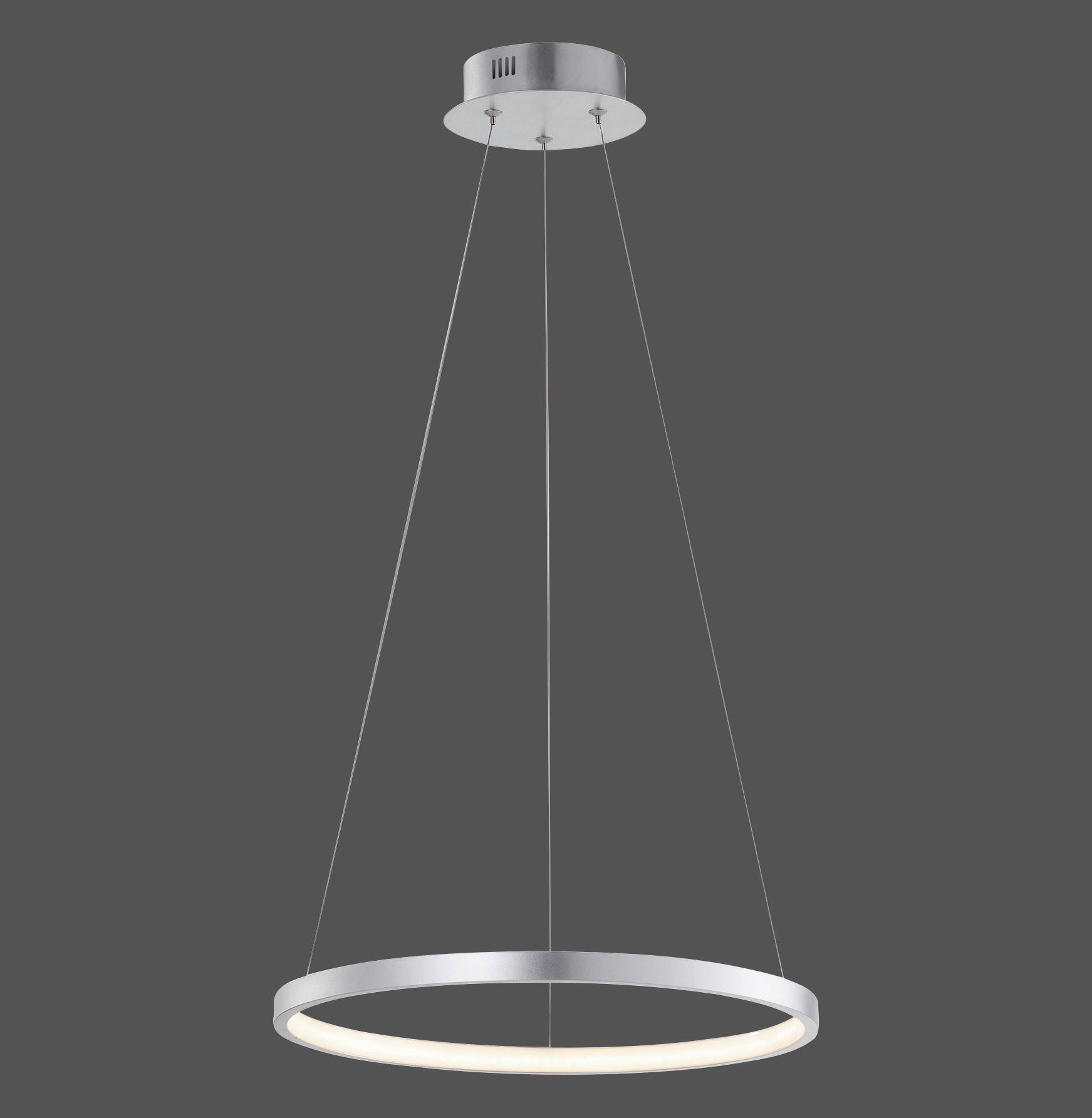 LED-HÄNGELEUCHTE Circle  - Silberfarben, Design, Kunststoff/Metall (39/120cm)