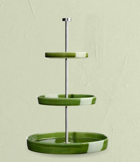 ETAGERE 3-stöckig - Grün, KONVENTIONELL, Keramik (28/41cm) - ASA