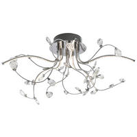 LED-DECKENLEUCHTE Crystal 54/30 cm   - Transparent/Nickelfarben, Design, Kunststoff/Metall (54/30cm) - Hell