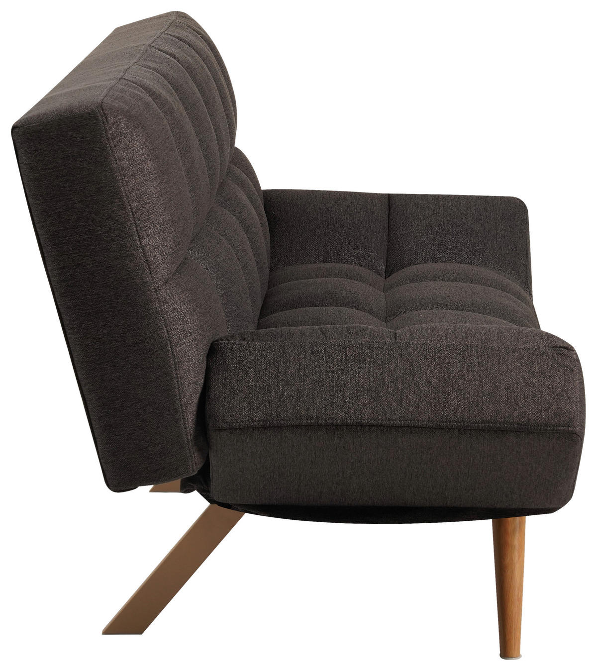 BÄDDSOFFA i vävt tyg mörkgrå  - mörkgrå/naturfärgad, Design, metall/textil (182/87/82cm) - Livetastic